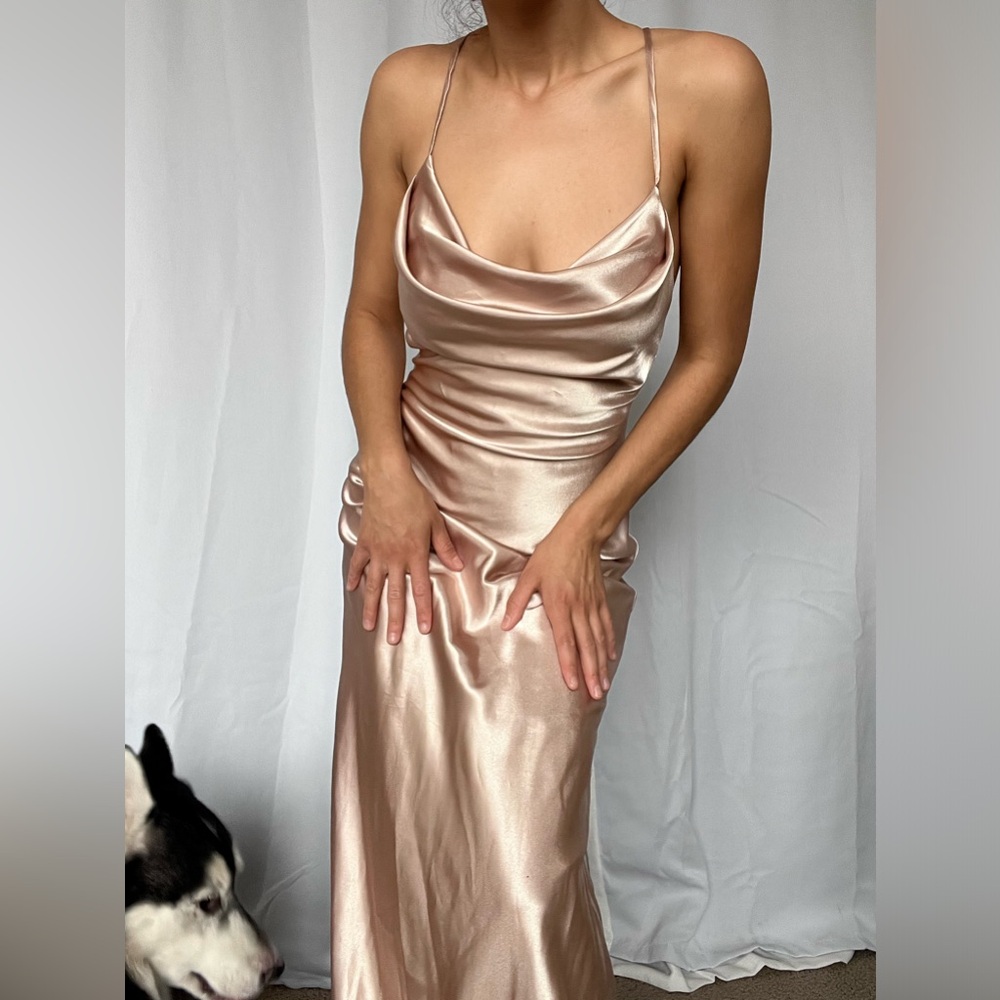 Morgan & Co. Satin formal gown.